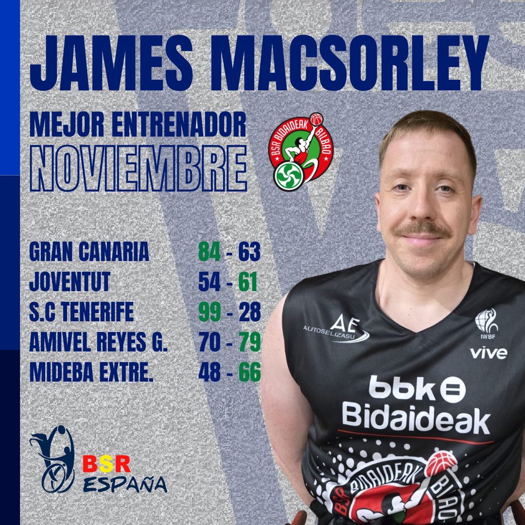 James MacSorley, premio al Mejor Entrenador de noviembre-Trofeo AEEB de la Superliga BSR