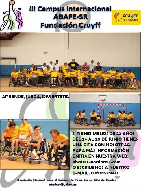 III CAMPUS INTERNACIONAL Â“ABAFE - FUNDACIÓN CRUYFFÂ” DE BALONCESTO EN SILLA DE RUEDAS FEMENINO