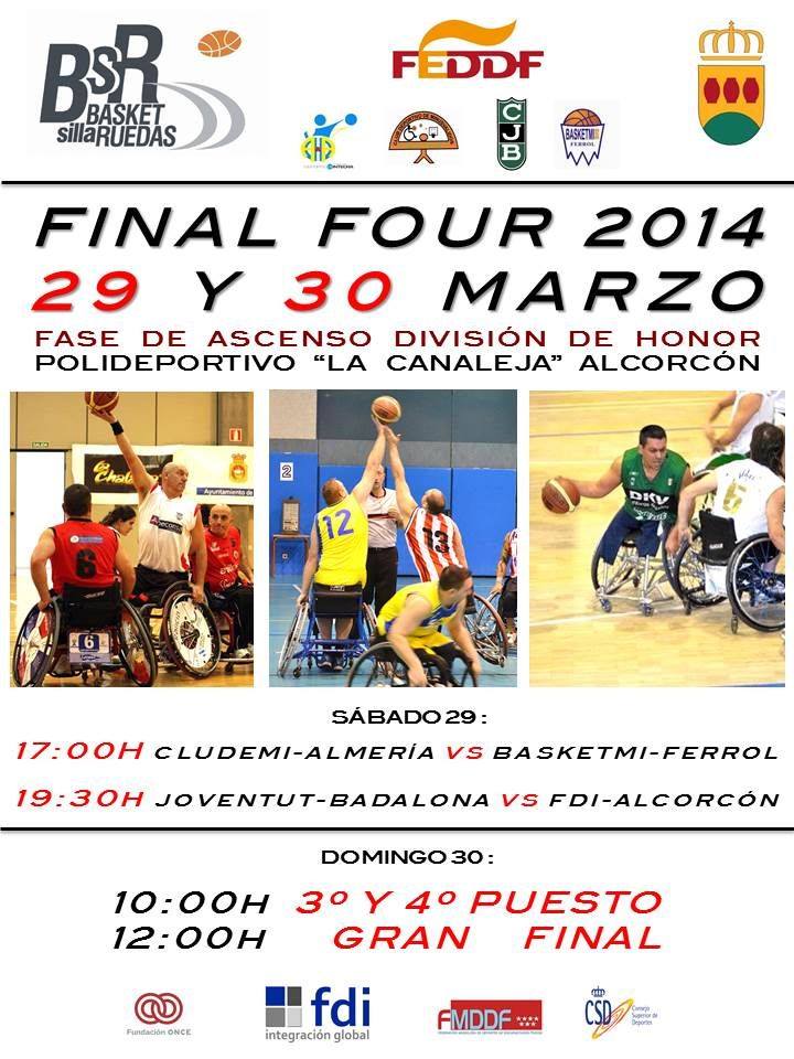 ALCORCÓN SERÁ ESTE FIN DE SEMANA , LA CAPITAL ESPAÑOLA DEL BALONCESTO EN SILLA DE RUEDAS CON LOS CUATRO MEJORES EQUIPOS DE LA PRIMERA DIVISIÓN QUE LUCHARÁN POR LAS DOS PLAZAS DE ASCENSO A DIVISIÓN DE HONOR Y EL GANADOR DISPUTARÁ LA COPA DEL REY.