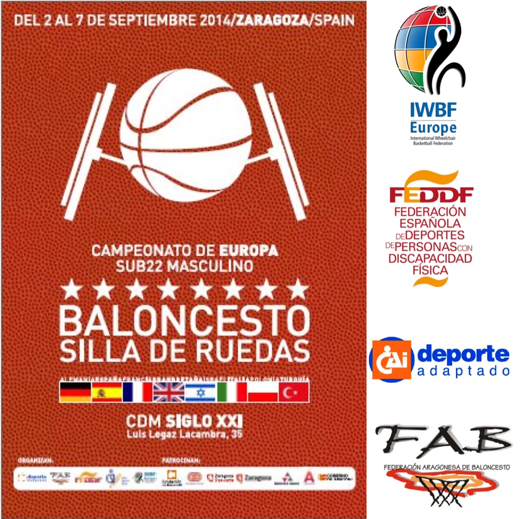 CEREMONIA DE APERTURA DEL CAMPEONATO DE EUROPA SUB22 DE BALONCESTO EN SILLA DE RUEDAS . DÍA 2 DE SEPTIEMBRE A LAS 18.00 h EN EL PABELLÓN SIGLO XXI DE ZARAGOZA Y PARTIDO INAUGURAL QUE ENFRANTARÁ A ESPAÑA CONTRA POLONIA.