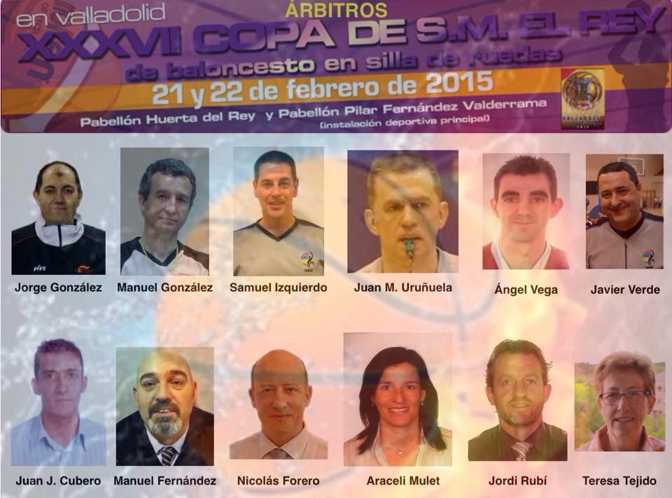 IMAGEN DE LOS ÁRBITROS DESIGNADOS EN LA XXXVII COPA DE S.M EL REY DE BALONCESTO EN SILLA DE RUEDAS 