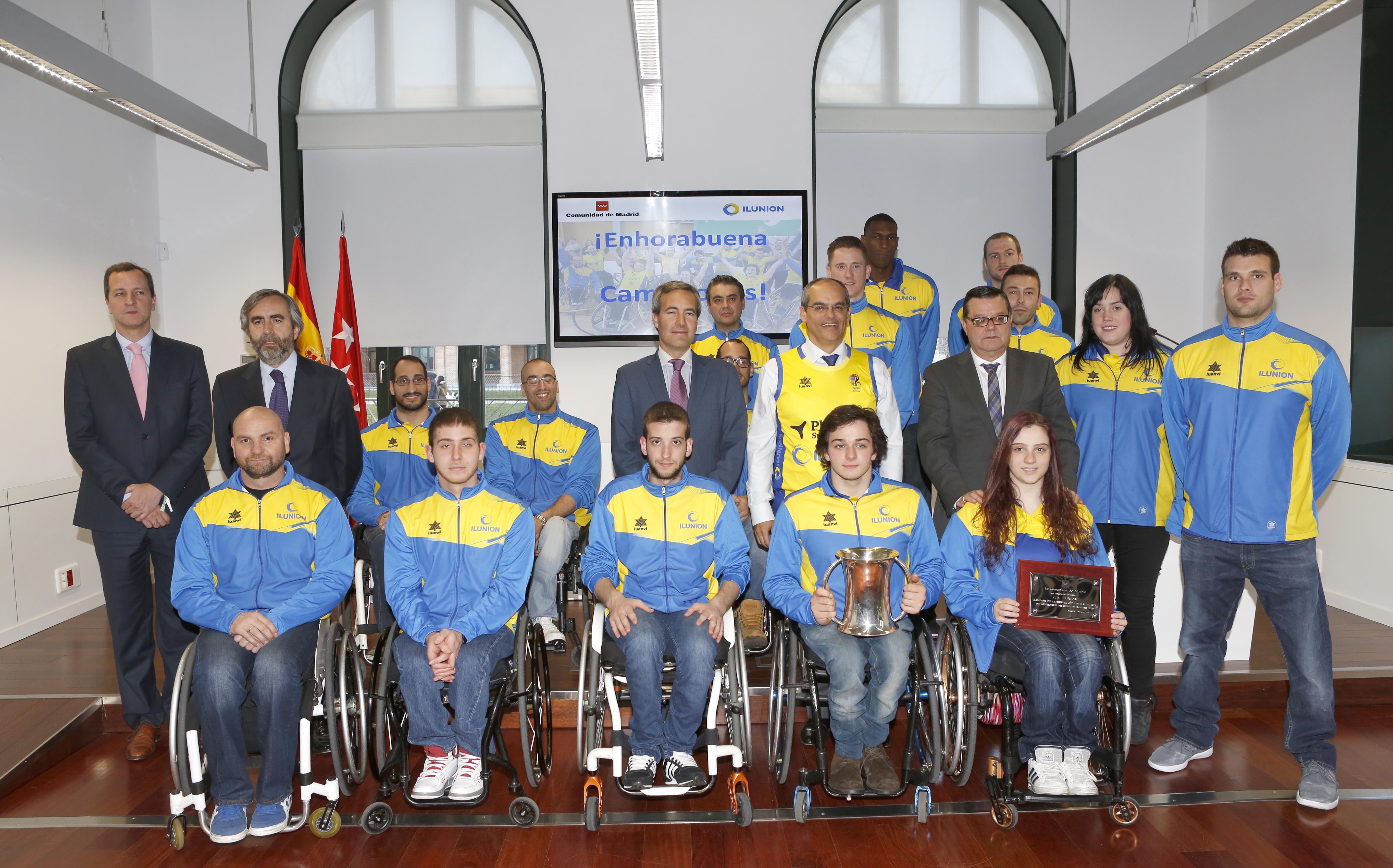 La Comunidad de Madrid recibe al ILUNION, campeón de la Copa del Rey de Baloncesto en Silla de Ruedas