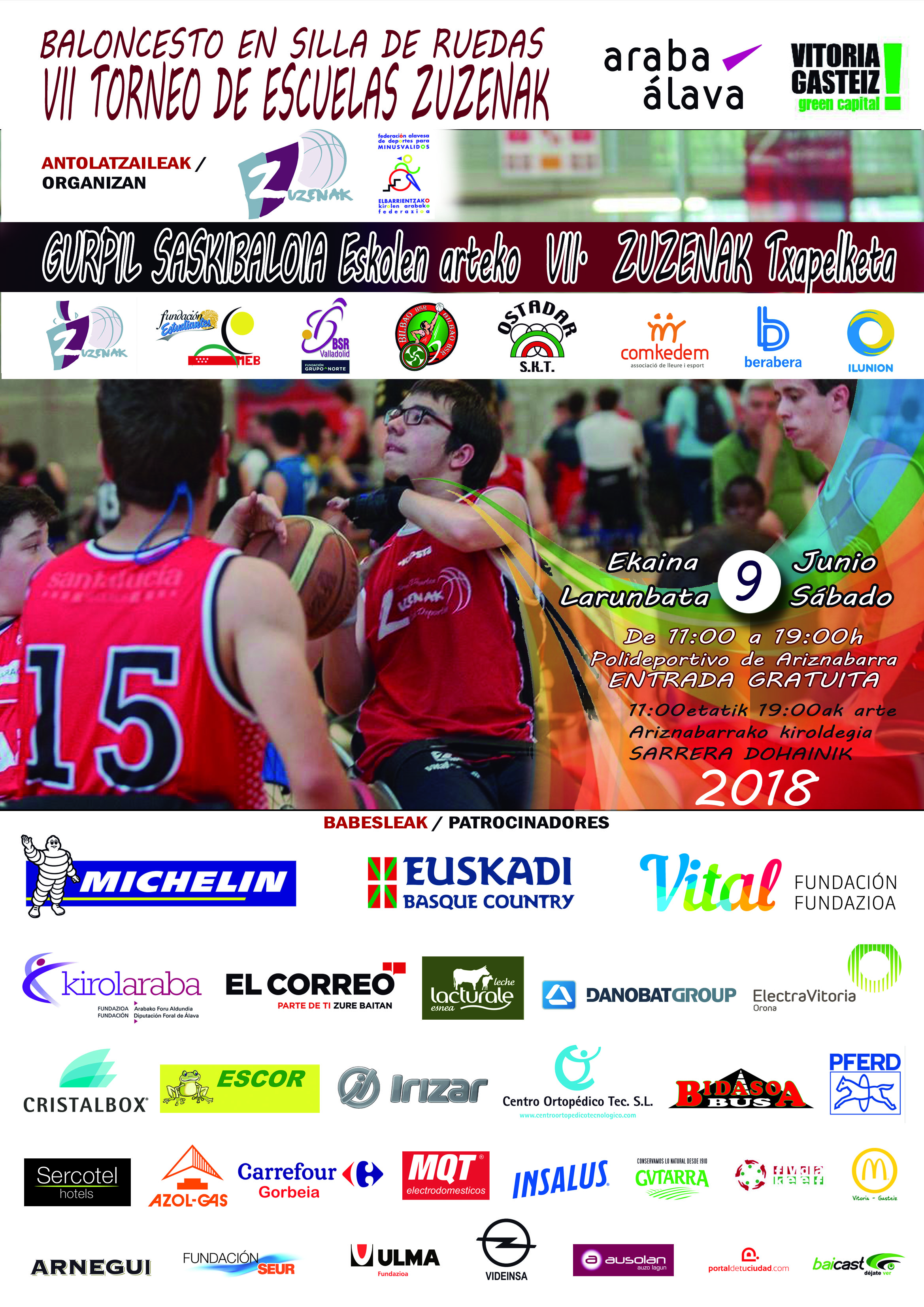 Ocho escuelas de baloncesto en silla se dan cita en el VII torneo Zuzenak