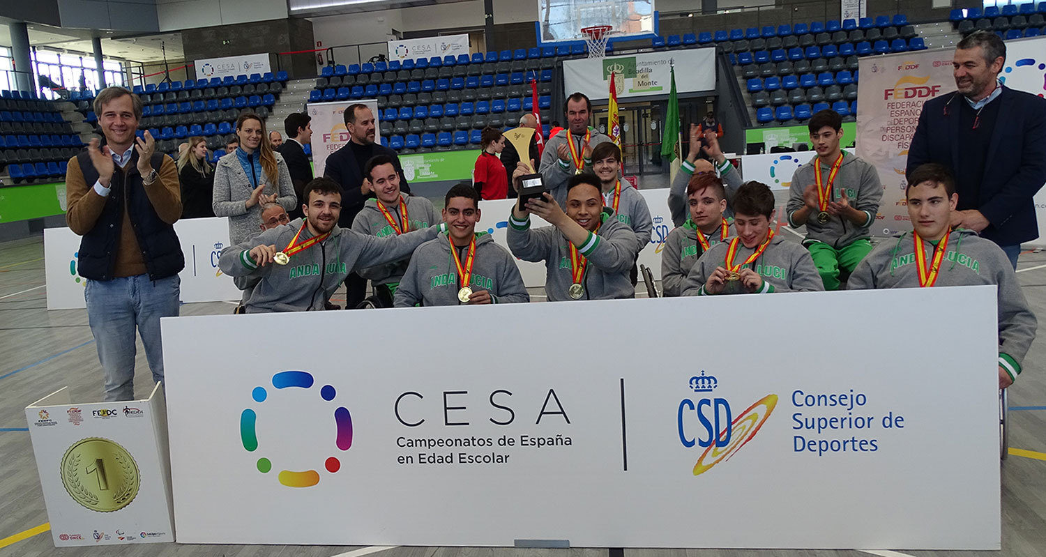 Andalucía se corona por primera vez como mejor selección escolar de baloncesto en silla de ruedas