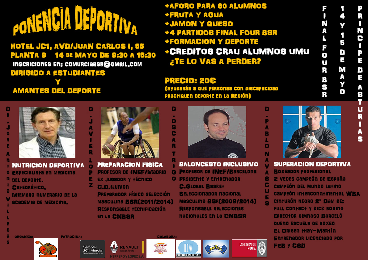 Ponencia deportiva con la Final Four de la División de Honor de BSR en Murcia