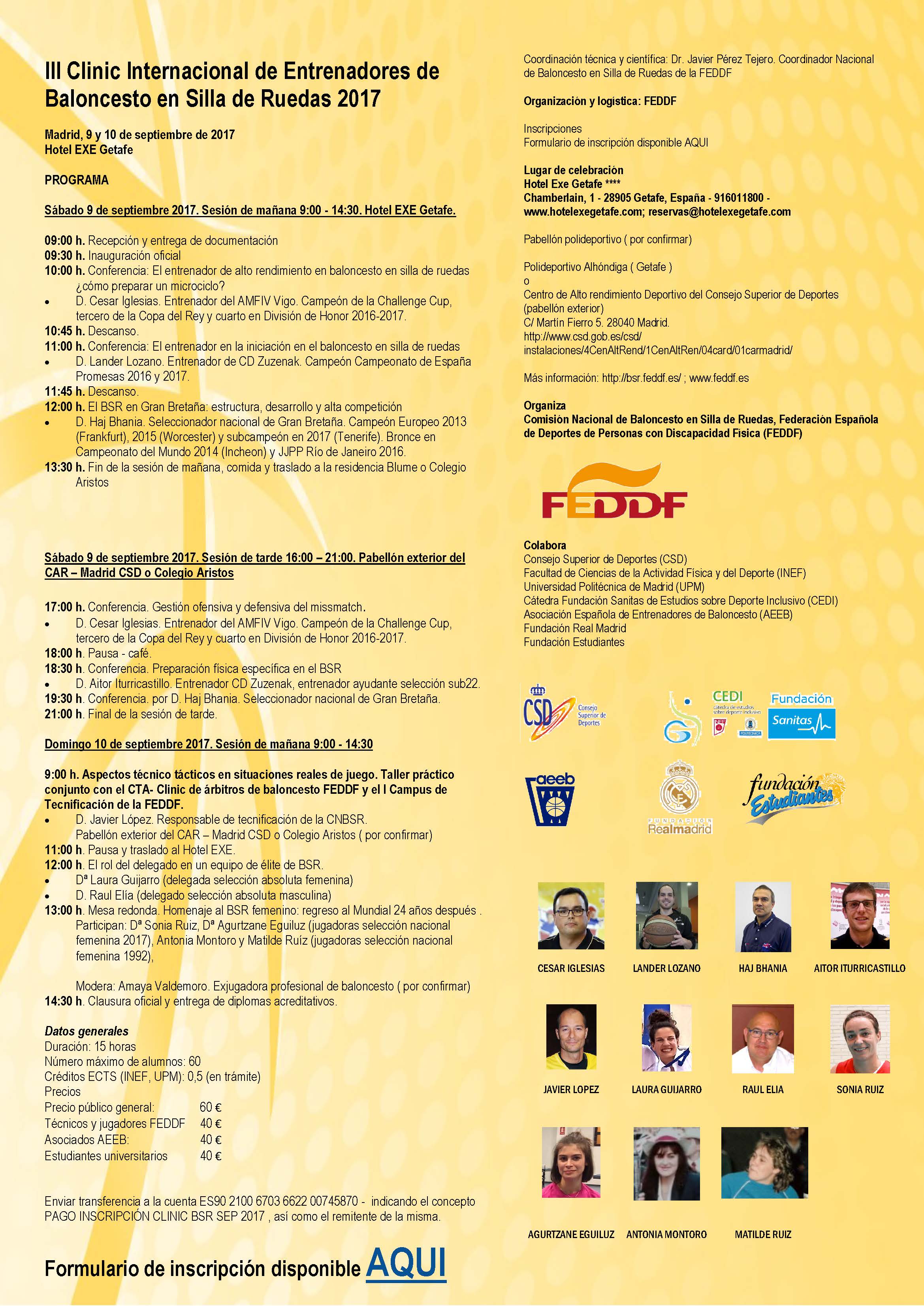 III Clinic Internacional de Entrenadores de Baloncesto en Silla de Ruedas 2017