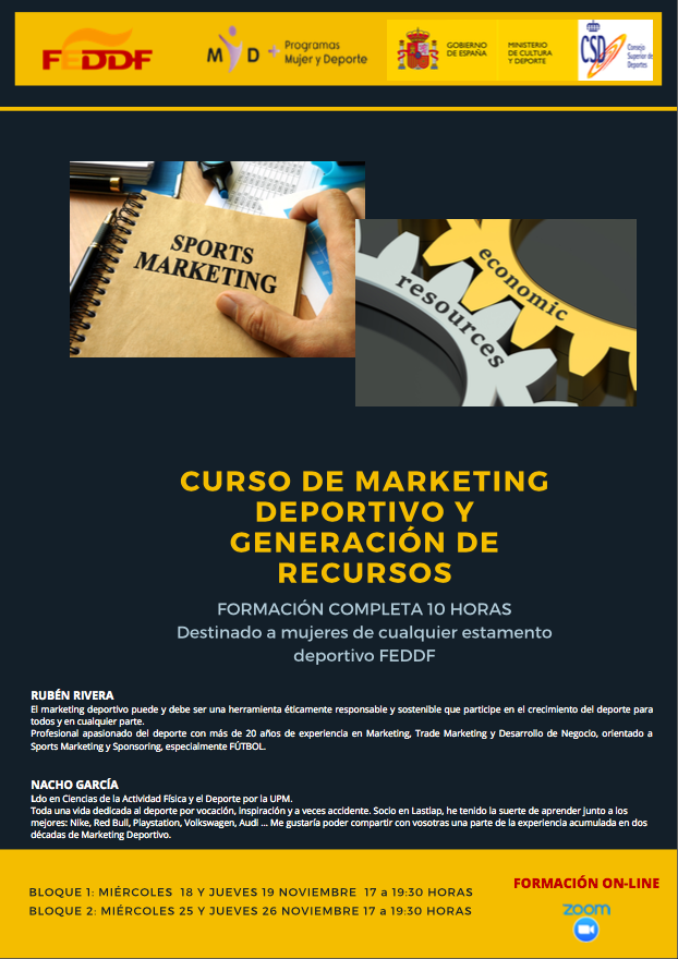 Curso de marketing deportivo y generación de recursos